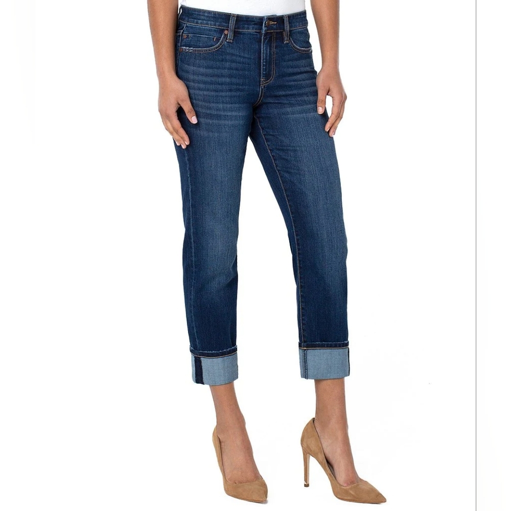 Liverpool LA Marley GF Straight Leg Cuffed Crop Eco Denim Jeans size 12/31
